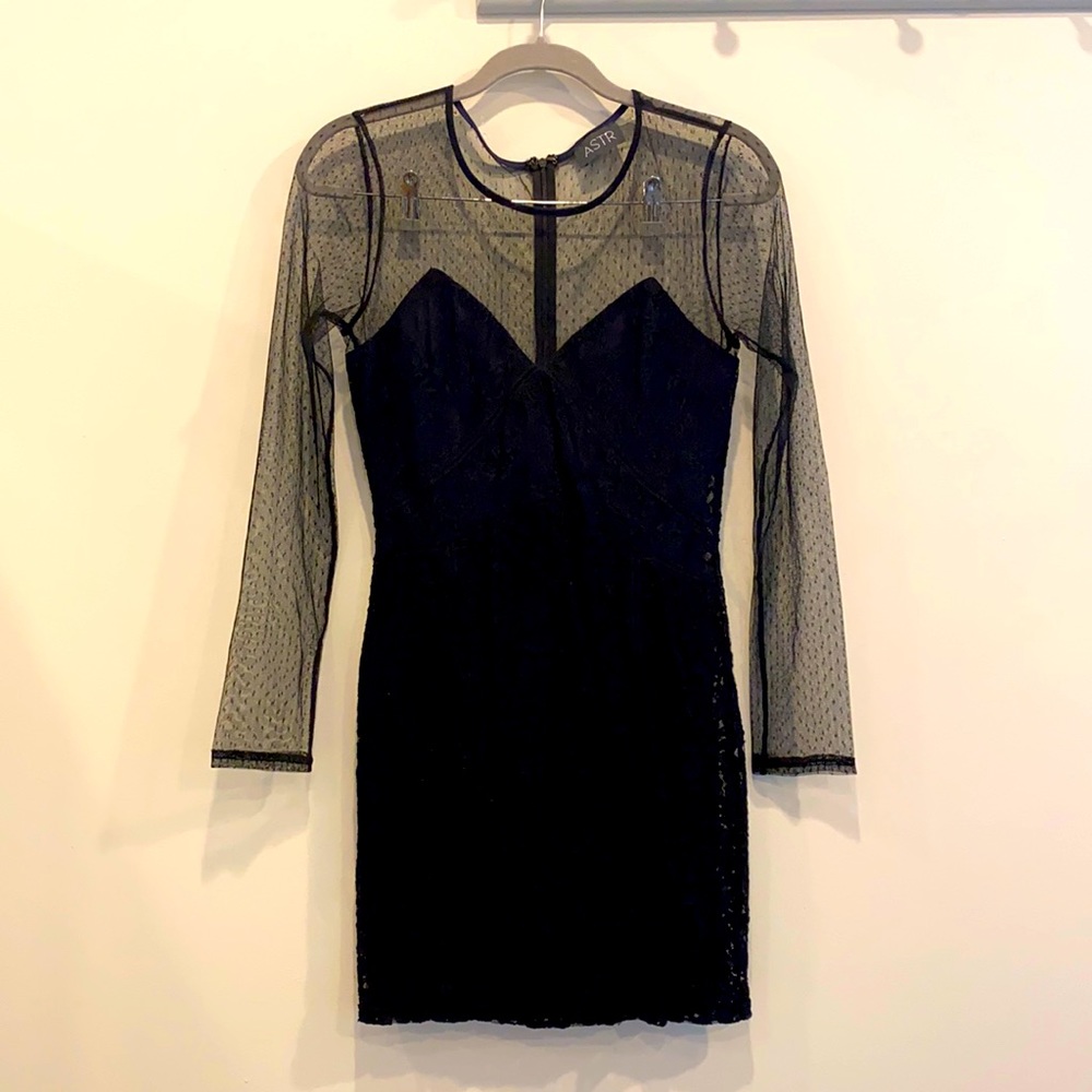 ASTR Lace Bustier Little Black Dress